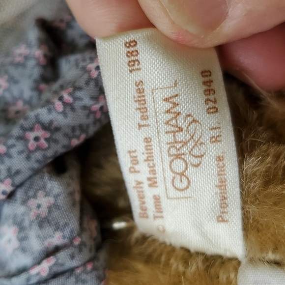 Gorham mohair teddies 1986 Vintage Beverly Port 10 inches - Picture 11 of 11